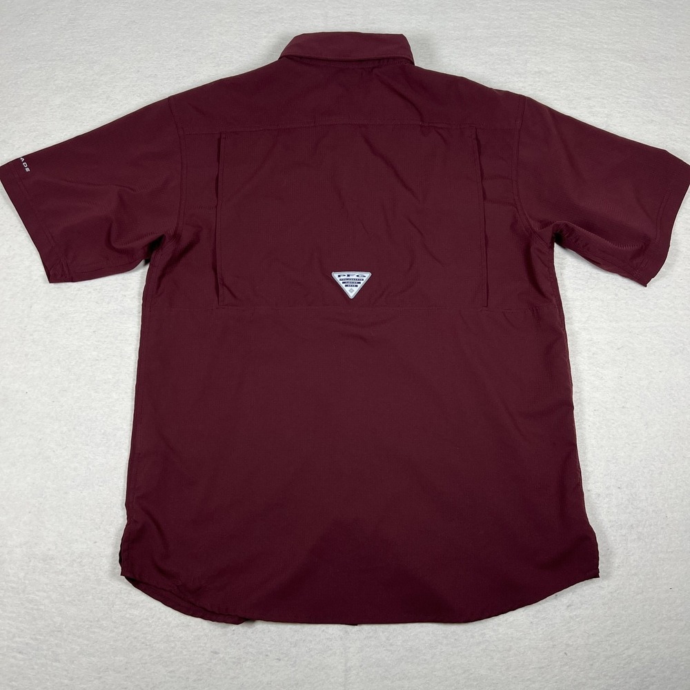 Texas A&M Aggies Shirt Mens Small Maroon NCAA Football Short Sleeve Fishing - Picture 7 of 7